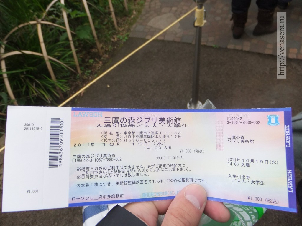 Билет в студию Гибли, Митака, Токио.